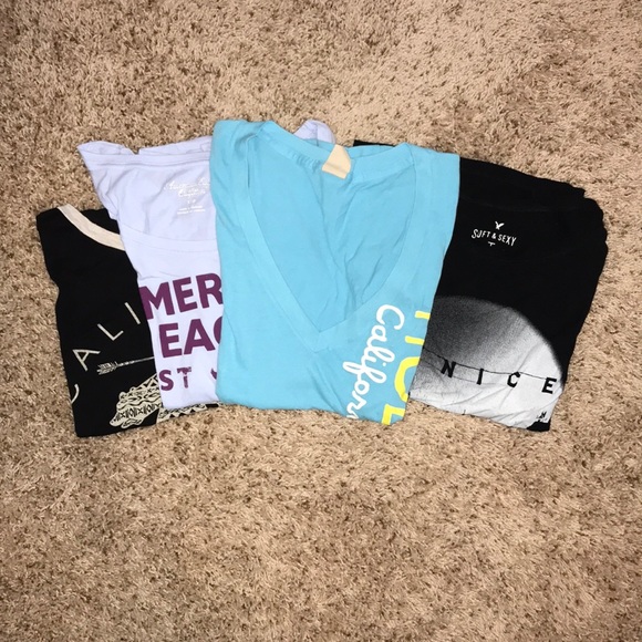 4 small women’s graphic tees,cute vneck, crew neck